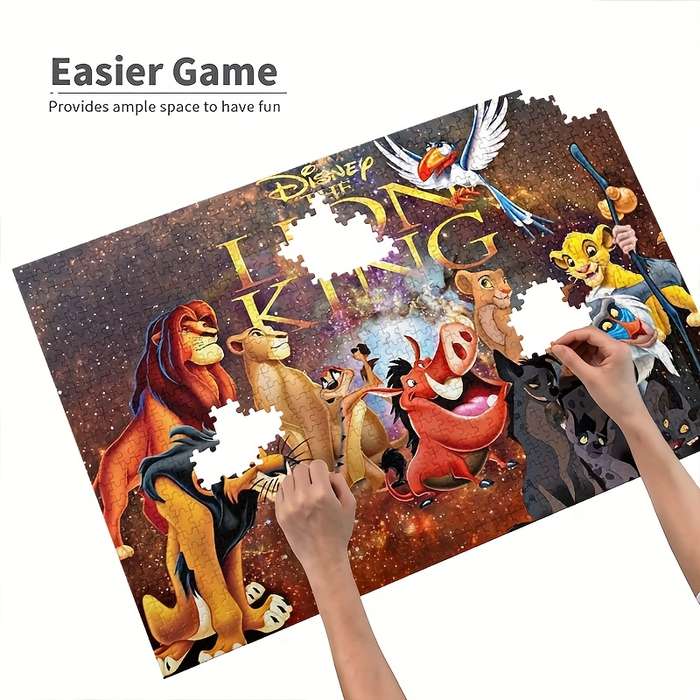 1000pcs Wooden Jigsaw Puzzle The Lion King Vibrant Character Design with Simba Na