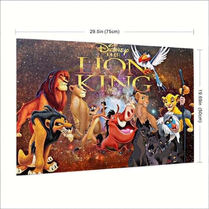 1000pcs Wooden Jigsaw Puzzle The Lion King Vibrant Character Design with Simba Na