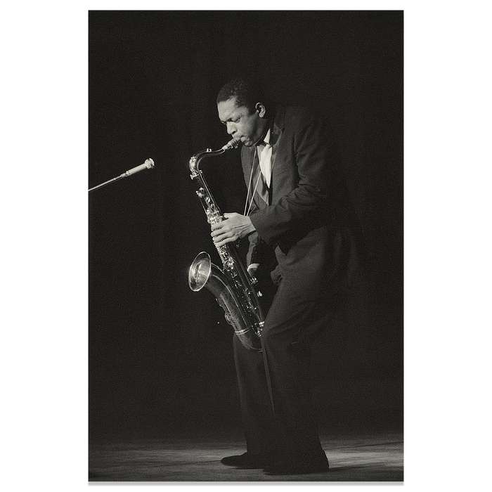 1pc  Frameless Star Art Deco Canvas Wall Art John Coltrane Jazz Poster Black White Saxophone