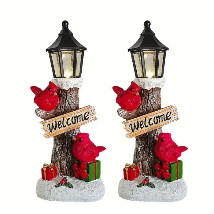 Cardinal Christmas Statue with LED Lights 1pc