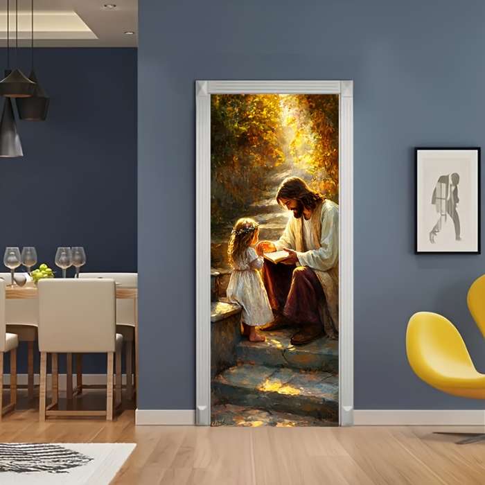 1pc 77x200 Jesus Christian Themed Stickers