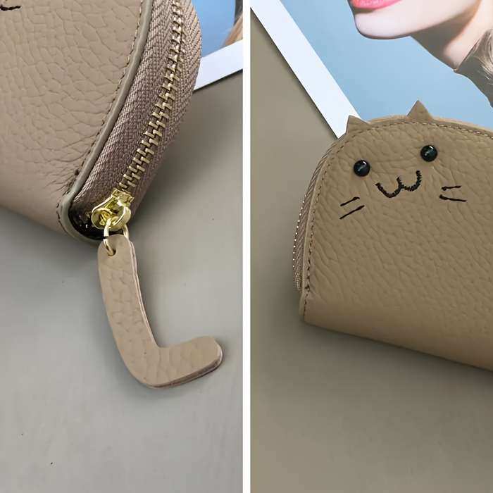 1pc Cat Card Holder for Women 2024 New Compact Internet Celebrity Cute Multi-Card Holder Advanced C
