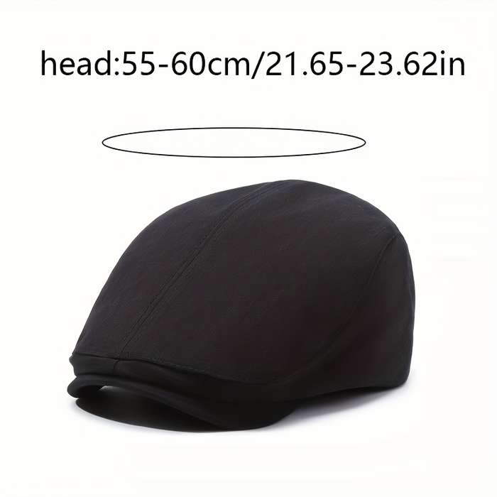 1pc GULESWY Men's Retro British Style Beret Versatile Japanese-Inspired Simple Forward Peaked