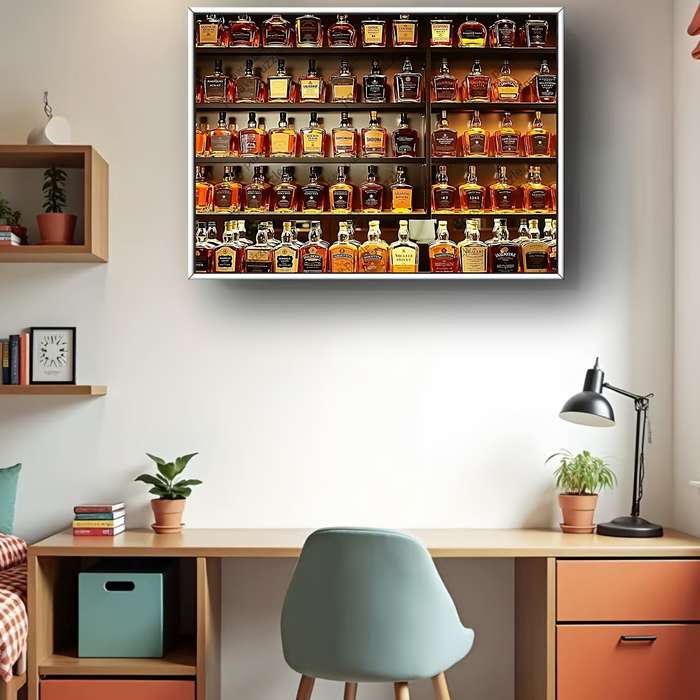 1000pcs Jigsaw Puzzle Vibrant Whiskey Liquor Bottle Design High-Quality Paper P
