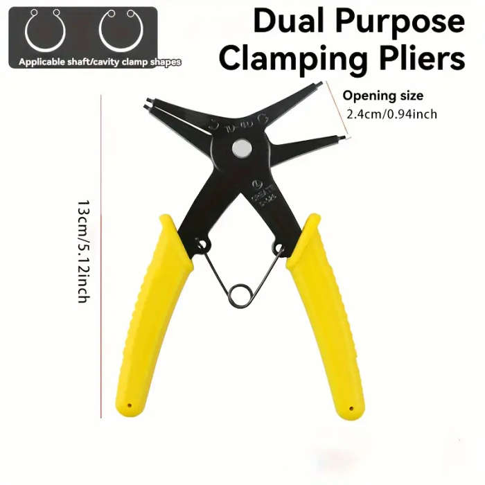 1pc 2in1 Snap Ring Pliers Dual-Purpose Multi-Functional Metal Tool for Indoor Outdoor Use