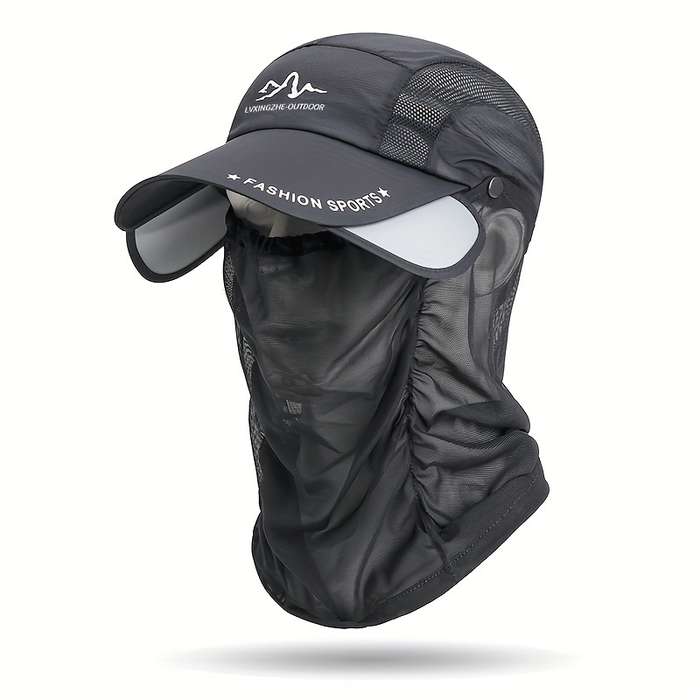 1pc Solid Color Breathable Baseball Hat With Thin Breathable Veil Lightweight Adjustable Sunscreen
