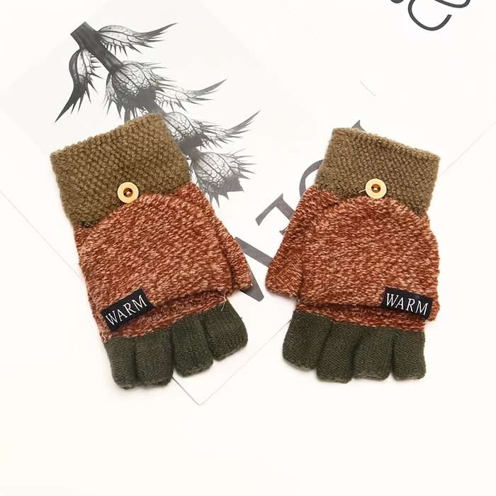 1 Pair Blue Warm Gloves