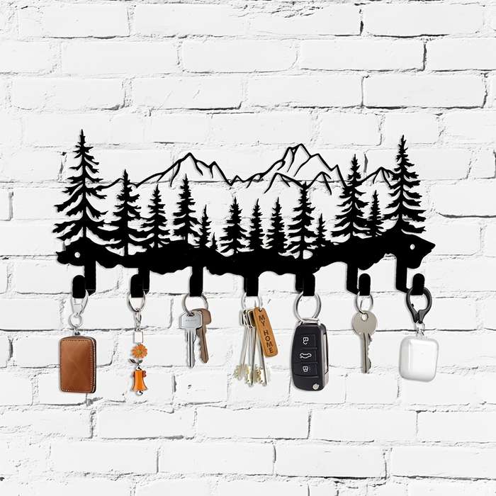 A Metal Forest-Themed Hook for Hanging Clothes And Keys Featuring Creative Ironwork Design Suitabl