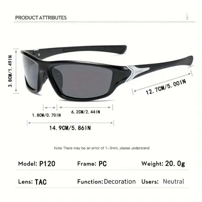 4pcs Combination Of Fashion Polarized Sports Decorative Glasses TAC Polarized Lenses Multi-Color Daz
