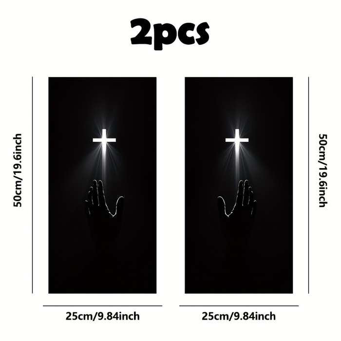 2pcs  25cm x 50cm Jesus Christian Themed Stickers