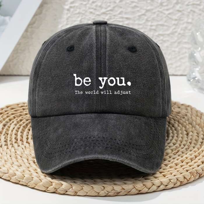 1pc Women'S Baseball Cap Vintage Soft Top Breathable Adjustable Fitted Polyester with Be You W