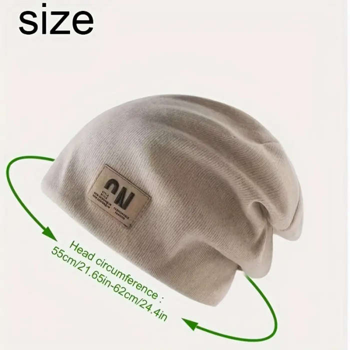 Women's Autumn And Winter Simple Label Slim Loose Knitted Hat Solid Color Warm Ear Protection Stretc