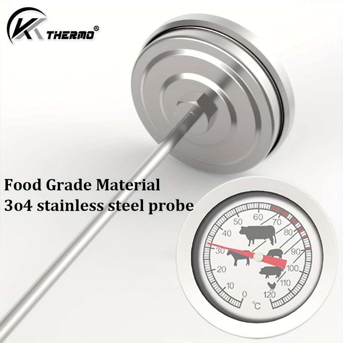 1pc Stainless Steel Instant Read Thermometer for BBQ Kitchen Dual Celsius Fahrenheit Display P