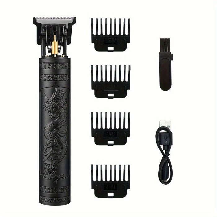 1pc Professional Hair Clippers And Beard Trimmer Set Cordless USB Rechargeable Electric Haircut Kit