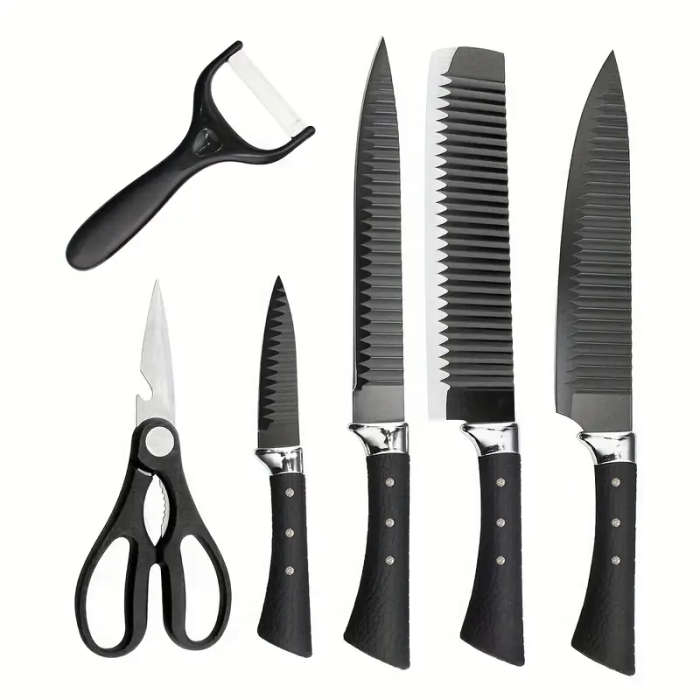 6-Piece Non-Stick Coated Kitchen Knife Set