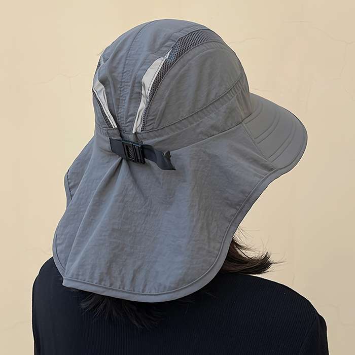 1pc Unisex Sun Protection Hat Summer Hiking Face-Covering Bucket Hat Wide Brim UV Protection Cap