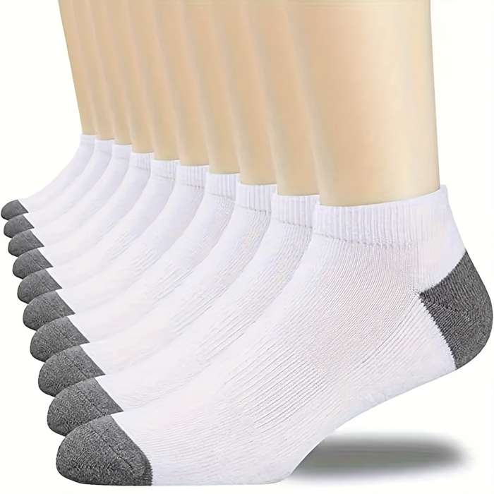 10 Pairs White One Size High Elastic Socks