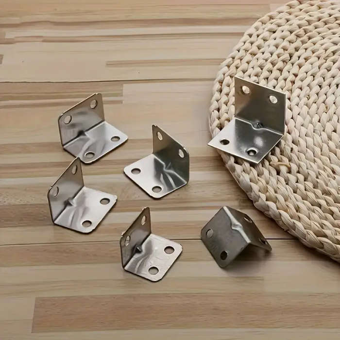 50pcs Stainless Steel Right Angle Brackets 90 Degree L-Shaped Support Metal Joint Corner Braces For