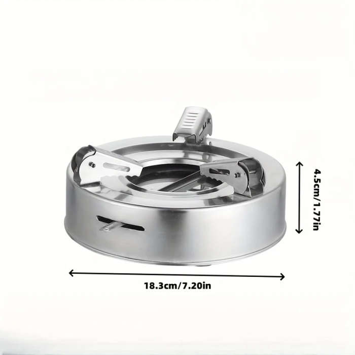 1Pc Portable Stainless Steel Alcohol Stove For Camping And Hiking Lightweight Outdoor Cooking Pot Wi