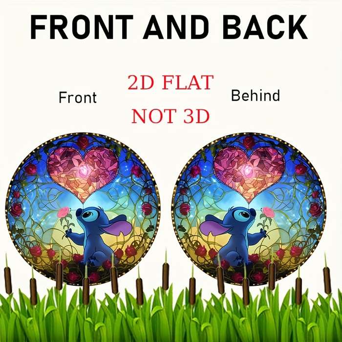 1pc 2D Flat  Stitch Art Deco Acrylic Suncatcher Fairy Tale Themed Hanging Ornament for Home Gard