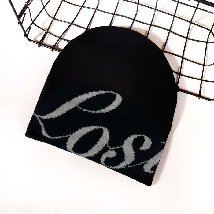 1pc Unisex Embroidered Acrylic Knit Beanie Stretchable Hand-Washable Street Style Hip-Hop Winter