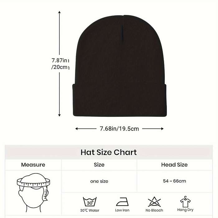 1pc Stretchy Lightweight Embroidered Beanie Cigarette Holder Knit Skull Cap for Men Women Per