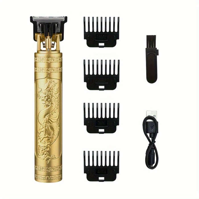 1pc Professional Hair Clippers And Beard Trimmer Set Cordless USB Rechargeable Electric Haircut Kit