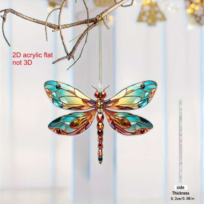 1pc 2D Flat    holiday dragonfly ornament acrylic pendant universal festival decorati