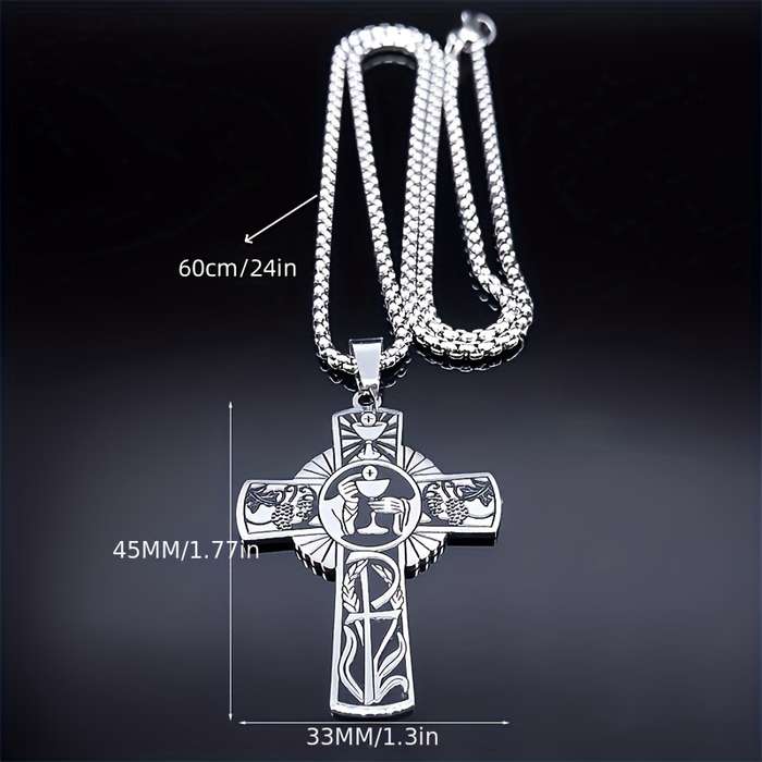 1 Piece Steel Color Jesus Theme Pendant