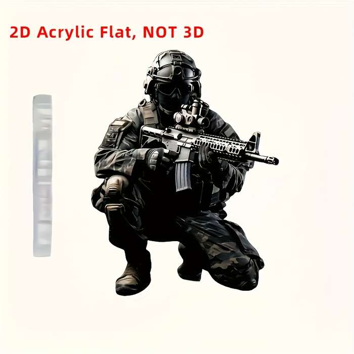 1pc 2D Flat  Men'S and Women'S Keychain Holiday Ornament Flat Acrylic Special Forces Soldier Car Re