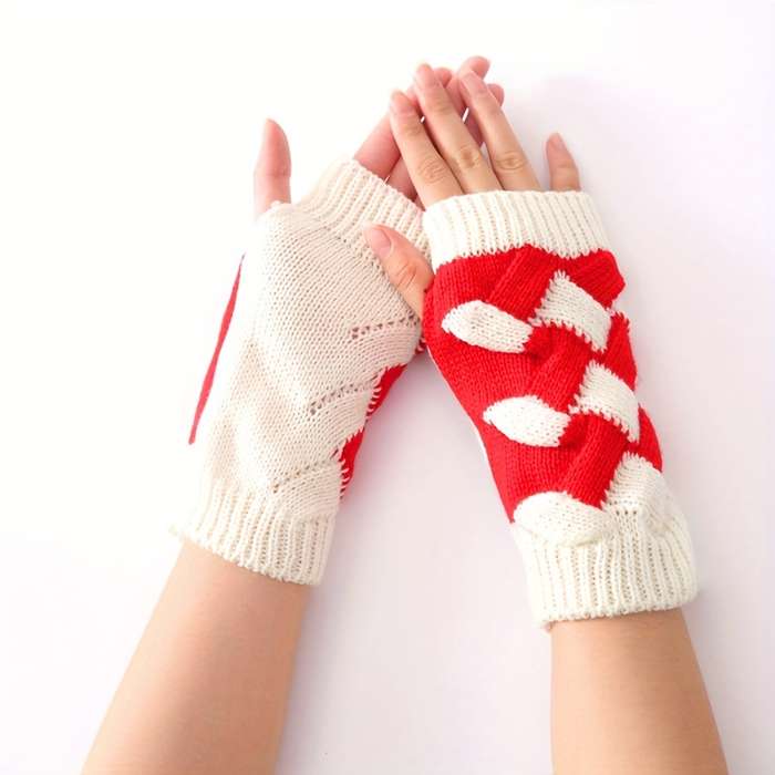 1 Pair Dark Gray Warm Gloves