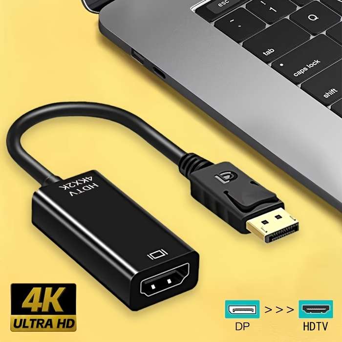 1pc 4K Ultra HD DP to HDTV Adapter Converter USB Type-A to HDTV Cable ABS Material No Batter
