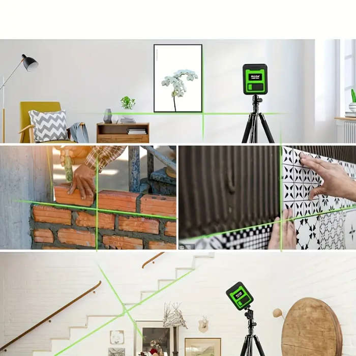 HILDA Compact Green Laser Level - 2-Line High Precision Self-Leveling Tool with Infrared Beam