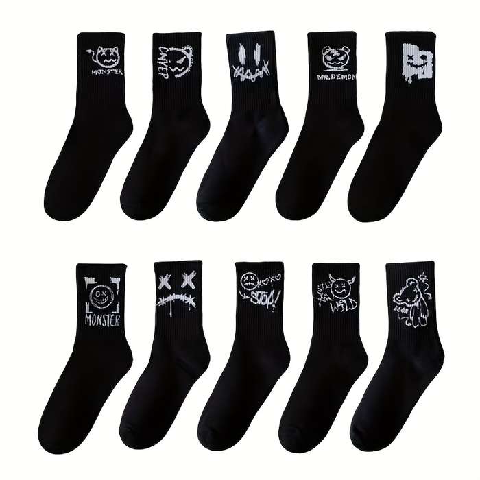 5 Pairs Random White One Size High Elastic Socks