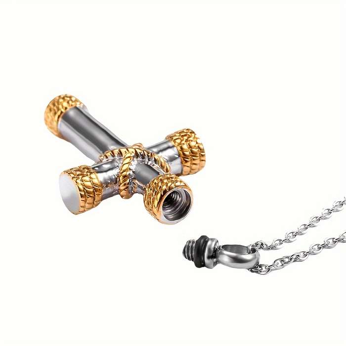 1 Piece Steel Cross Can Be Opened Jesus Theme Pendant