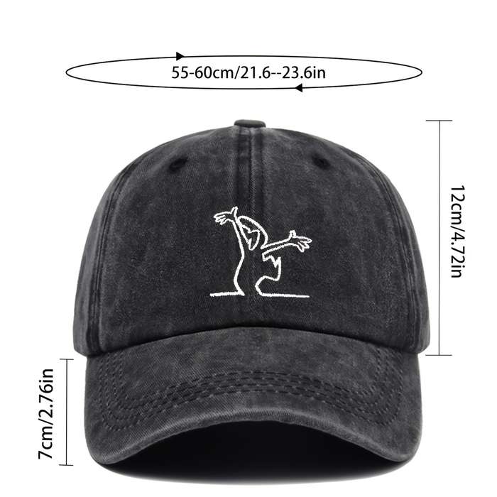 1pc Punpun Onodera Embroidered Baseball Cap Adjustable Breathable Polyester Hat with Vintage C