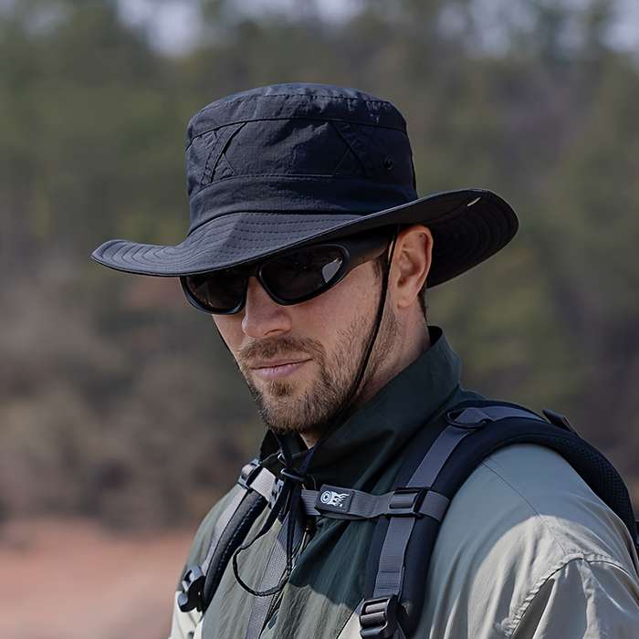 1pc Adjustable No-Logo Beige Bucket Hat with Cross Strap Durable Polyester Ideal for Outdoor Ad