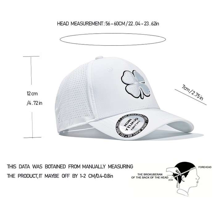 1pc Lucky Life Embroidered Four-Leaf Clover Baseball Cap 100% Polyester Sports Hat for Men and Wom