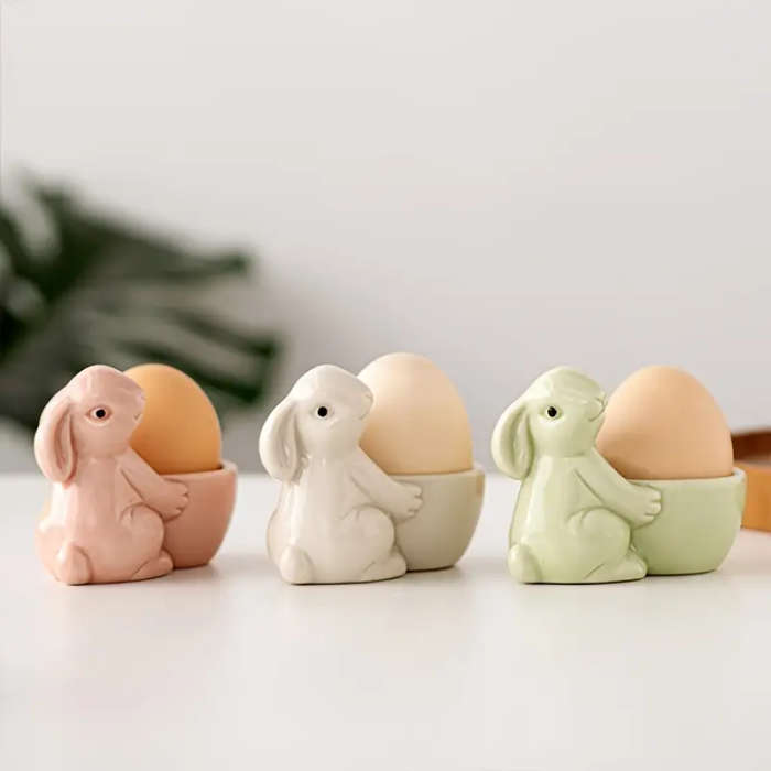 Ceramic Rabbit Egg Cup Holder
