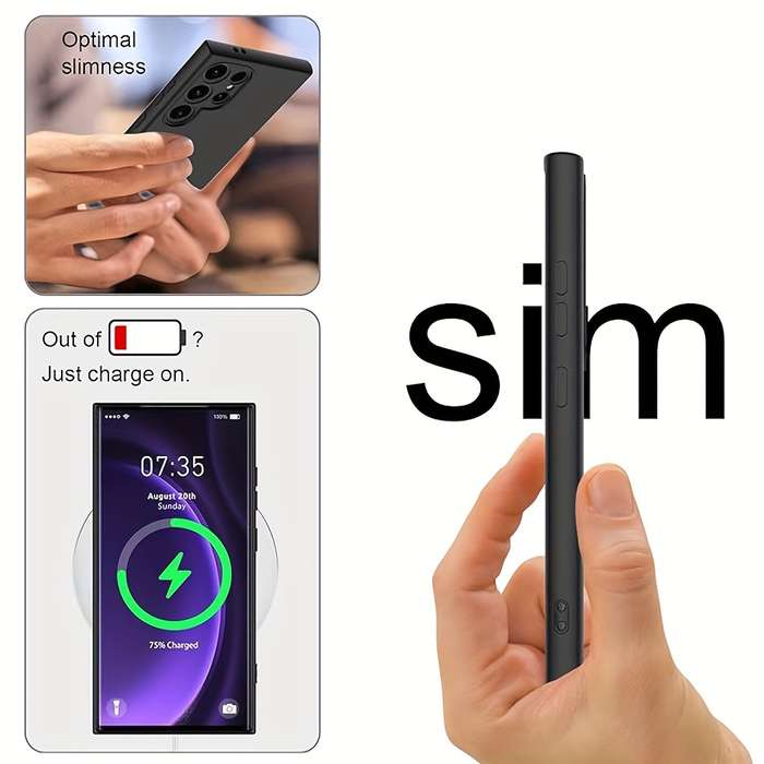 1pc Black For Samsung Galaxy S25 Phone Cases
