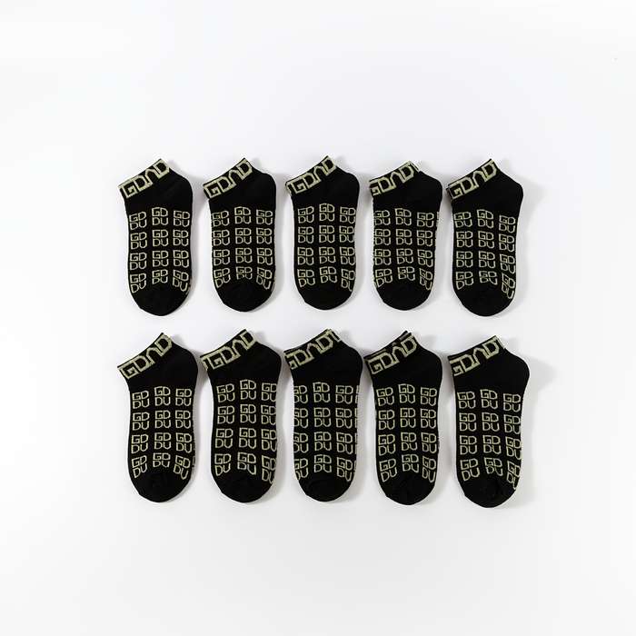 Sock 10 Pairs Pack Black And Yellow  One Size