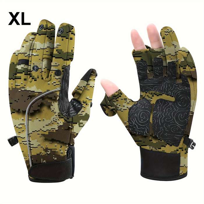 1 Pair Camokhaki Size XL Warm Gloves