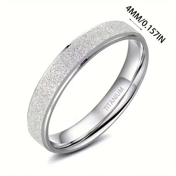 Titanium Ring 4mm Frosted Band