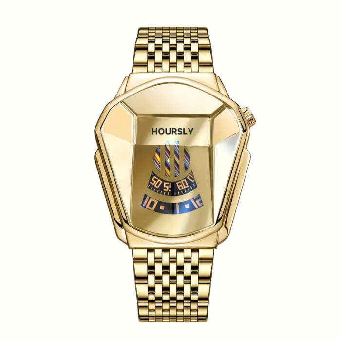 Simple Gold Snake Head Quartz Watch Golden