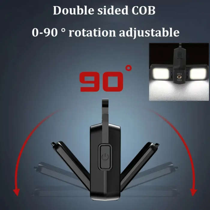 1pc LED Keychain Flashlight USB Rechargeable Multifunctional Portable Torch
