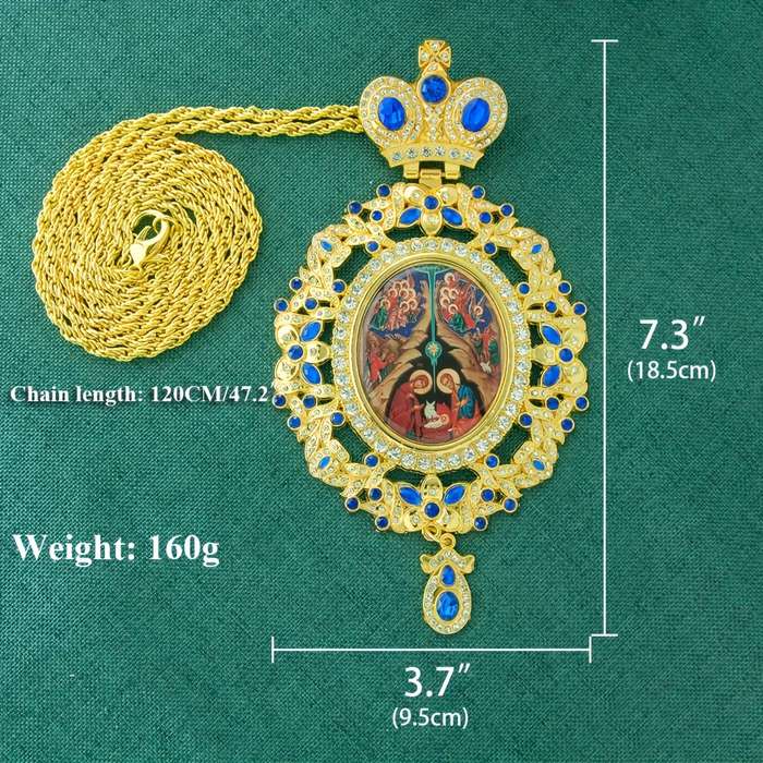 1 Piece Blue Jesus Theme Pendant