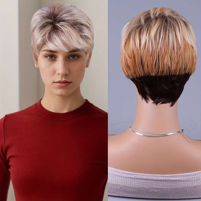 1Pc Golden Brown 20.32cm Fashion Design Wig