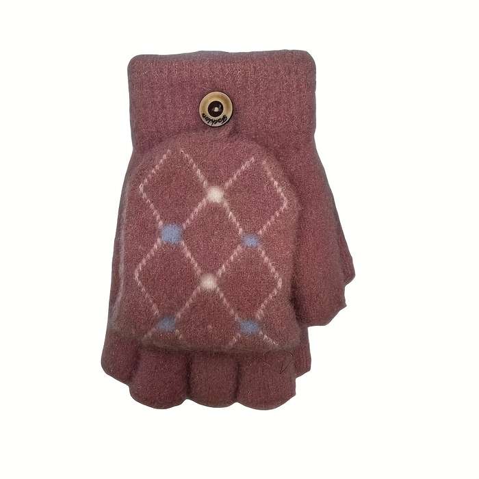 1 Pair Grey Warm Gloves