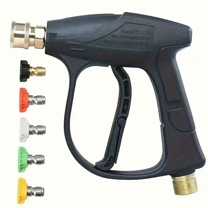 1Pc 5 Nozzle Heads High Pressure Water Gun M22-14 Hose Connector