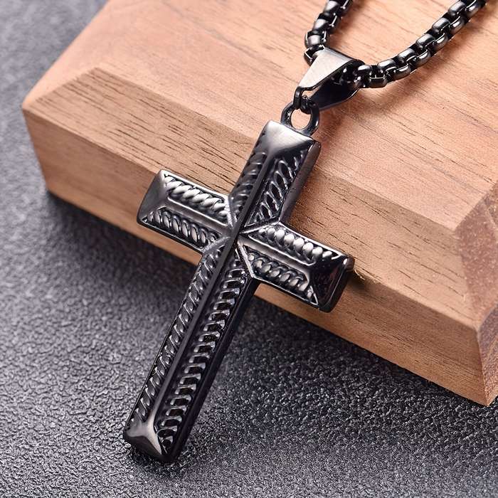 1 Piece Steel Color Pendant Add Chain 60cm Jesus Theme Pendant